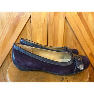 Softspots Ballet Flats Buckle Shoes Suede Purple Slip on Womens Size 11W